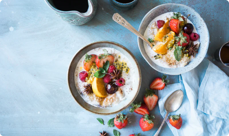 yogurt and fruits